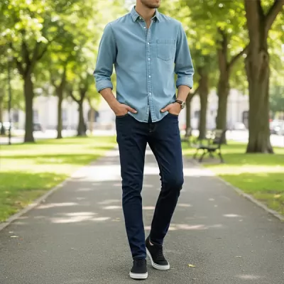 PANTALON JEAN LUMBERJACK HOMME SLIM BLEU NUIT